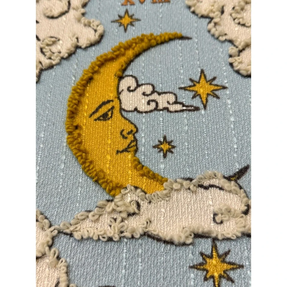 World Market The Moon Tarot Card Framed Embroidered Wall Art XVIII Celestial Art